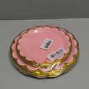50 Pcs Light Pink Paper Plates, 25 Pcs 9" and 25 Pcs 7" Disposable Pink Scalloped Plates with Gold Foil for Graduation Wedding Baby Shower Birthday Party Picnic BBQ Valentines Day
