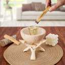 Natural Marble Incense Holder, Palo Santo and Sage Burner, Handmade Incense Burner for Smudging, Incense Burning, and Home Decoration (Cream)