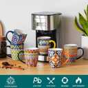 vancasso SIMI 16 oz Large Coffee Mugs Set of 6 Bohemian Ceramic Cups with Handle, Perfect for Latte, Tea, Hot Chocolate, Dishwasher & Microwave Safe Ideal Gift
