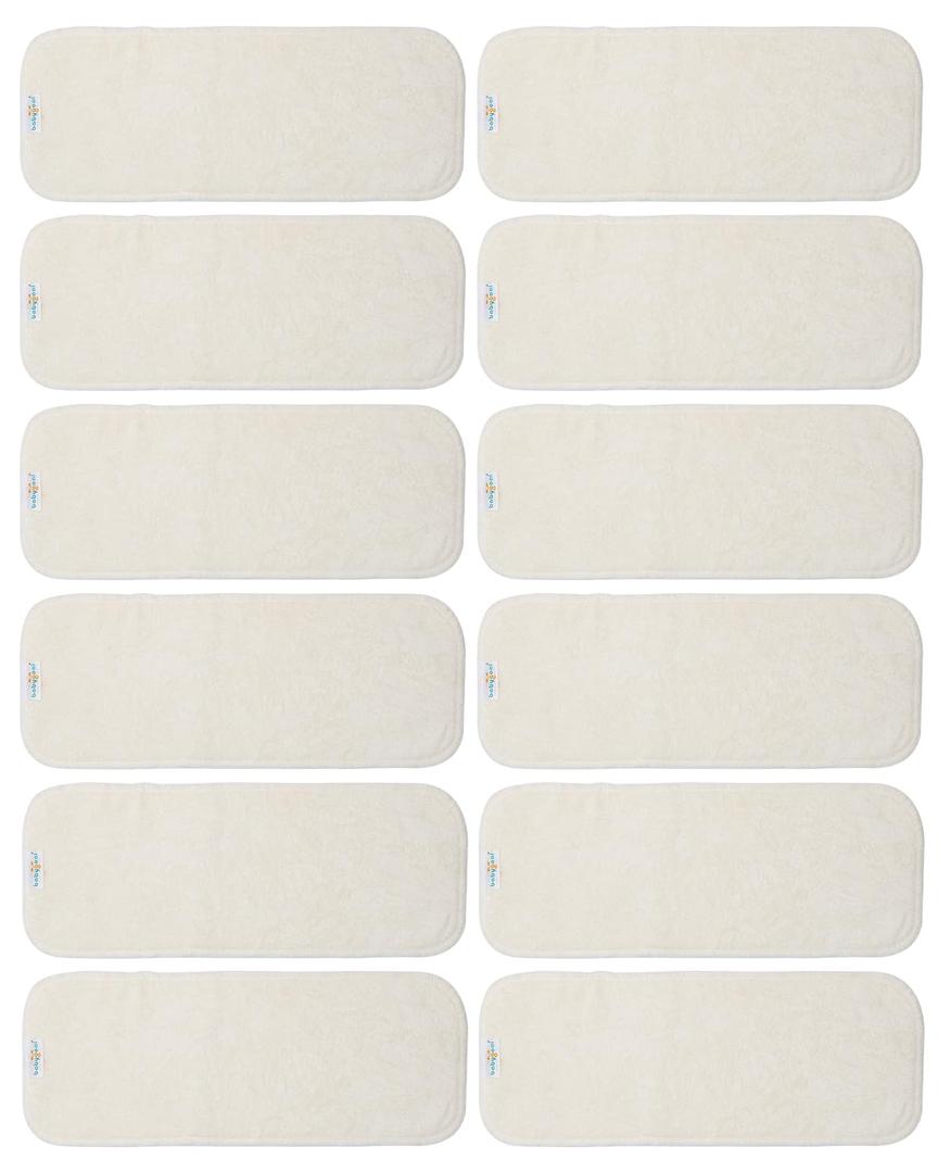 Babygoal Cloth Diaper Inserts 12pcs, 4 Layers Rayon from Bamboo Inserts for Cloth Diapers and Cloth Diapers Covers