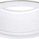 HALO E26 Series 6 in. White Recessed Ceiling Light Fixture Trim with Tapered Baffle and White Ring Overlay