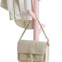 VASAGLE Solid Wood Coat Rack, Free Standing Hall Coat Tree with 8 Hooks, 3 Height Options, for Coats, Hats, Bags, Purses, for Entryway, Hallway, Rubberwood Hooks and Pole, Jelly Pink URCR010R01