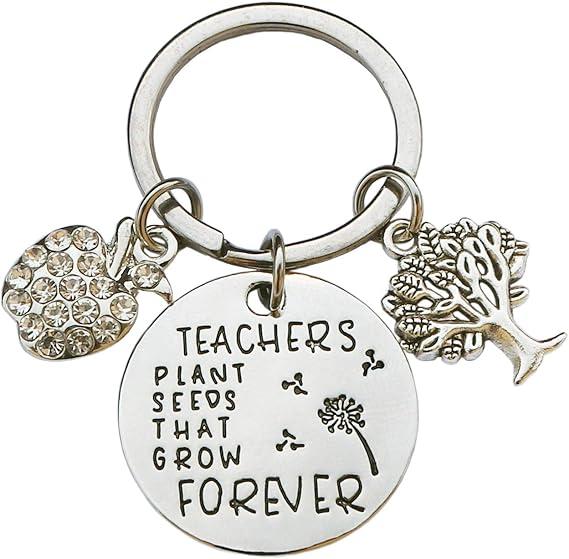 XYBAGS Teacher Appreciation Keychain Gifts for Women, Teacher Keychain Teacher Jewelry Gifts, Christmas Graduation Gifts for Teachers (Style F)