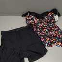 B2prity Tankini Swimsuits for Women Tummy Control Two Piece Modest Bathing Suits Floral Skirt Top with Boyshorts (M)