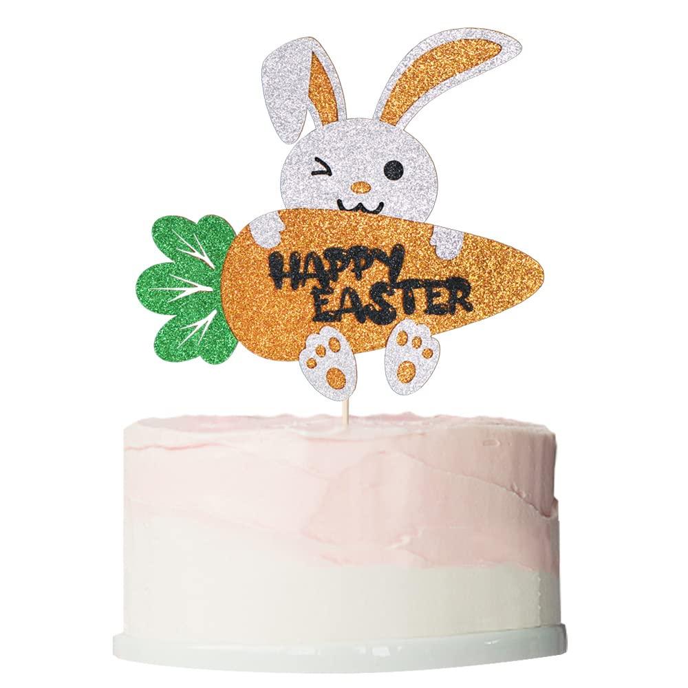 Little Bunny Cake topperHappy Easter Cake TopperBoy Girl Cake Decoration.Easter Party Cake Decorating Supplies