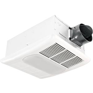 Delta Breez Bathroom Exhaust Fan with Light, Heater & Thermostat, Radiance, 80 CFM, White