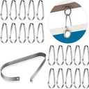 Sosation 60 Pcs Real Estate Sign Clips Sign Rider Clips Hanging Stainless Steel Fence Clip for Hanging Real Estate Signs Posts Sale and Open House Plaque(Silver)