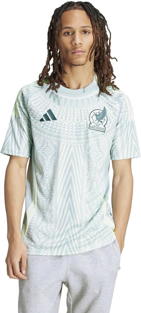 adidas Men's Mexico Jersey (Large, Linen Green Away 2024)