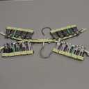 Legging Organizer for Closet, Metal Yoga Pants Hangers 2 Pack w/10 Clips Holds 20 Leggings, Space Saving Hanging Closet Organizer w/Rubber Coated Closet Organizers and Storage, Ivory