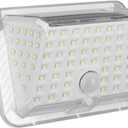 EVGATSAUTO Solar Motion Detector Wall Lamp with LED Sensor Light, 90 LEDs, 3 Modes, 270 ° Wide Angle Lighting, IP65, for Front Door, Courtyard, Garage
