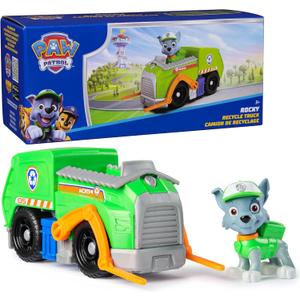 Paw Patrol, Rocky's Recycle Truck, Toy Vehicle with Collectible Action Figure, Sustainably Minded Kids Toys for Boys & Girls Ages 3 and Up