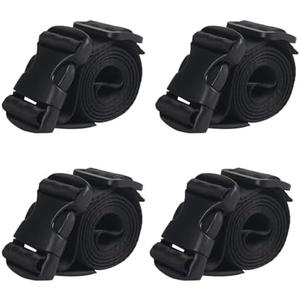 MAGARROW 1.5" Utility Luggage Straps with Buckle Adjustable, 4-Pack (Soft Black, 1.5 in x 4.5 ft)