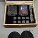 Fathers Day Anniversary Birthday Gifts for Men Him Dad Husband, White Elephant Gifts for Adults, Whiskey Glasses Set of 2 with Chilling Rocks, Bourbon Whiskey Stones Gifts for Men Wooden Box