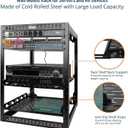 Tecmojo 16U Open Frame Network Rack for IT & AV Gear, AV Rack Floor Standing or Wall Mounted,with 2 PCS 1U Rack Shelves & Mounting Hardware,Network Rack for 19" Networking,Audio and Video Device