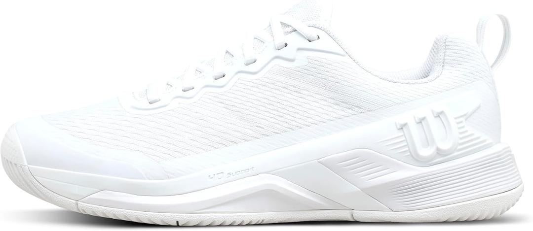 Wilson Mens Rush Pro 4.5 Tennis Shoes (7.5 Wide, White/Black)