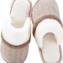 Cozy Slippers for Women Indoor and Outdoor Fuzzy House Shoes with Memory Foam Anti-Skid Sole Gifts for Women Mom Ladies,  7-8