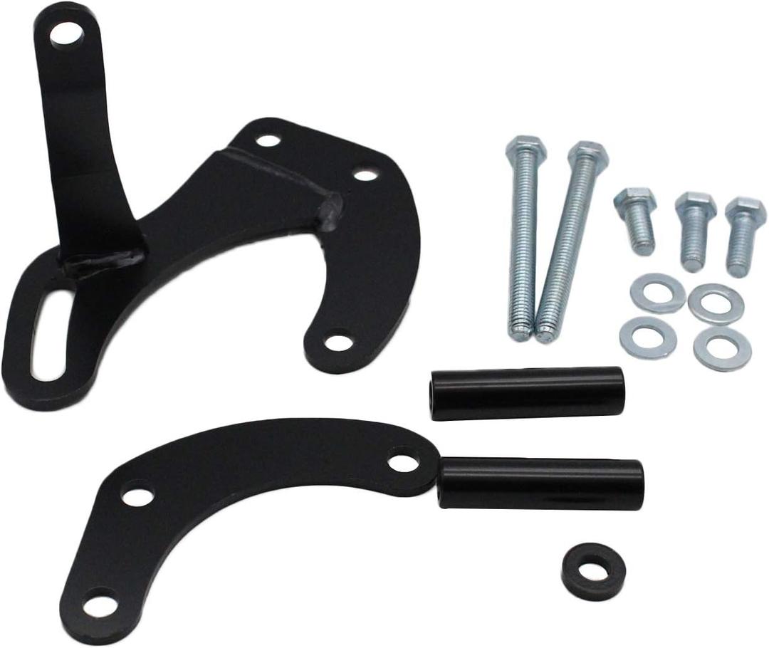 Black SWP Power Steering Pump Bracket for SBC Sb Chevy 283 305 327 350 383 400 with Short Water Pump