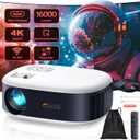 Mini Projector with WiFi and Bluetooth, 1080P/4K Supported Movie Projector with 5G WiFi 6, USB-C Fast Charging | Portable Projector for Bedroom, Small Projector Wide Compatible, (Navy Blue)