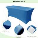 2 x Obstal 6ft Stretch Spandex Table Cover for Standard Folding Tables - 2 Pack Universal Rectangular Fitted Tablecloth Protector for Wedding, Banquet and Party,72L x 30W x 30H Inches, Aqua, 2pc