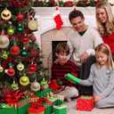 24ct Mini Christmas Balls Ornaments for Xmas Christmas Tree - Small Shatterproof Decor Hanging Ball for Holiday Wedding Party Decoration 1.18 Inch/30mm, Fruit Green