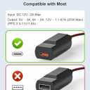10 Pin Type B Dash Cam Power Adapter for Select Toyota/Lexus/Subaru Models - Car Rearview Mirror DashCam Power Adapter with 4 USB Cable - PD20W 5V/9V/12V