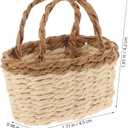 Totority Miniature Woven Basket for Dollhouse Realistic Handheld Prop for Home Decor Crafts and Photography Mini House Supplies Color