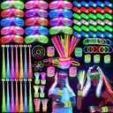 158 PCS Glow in the Dark Party Supplies, 14PCS LED Glasses, 30LED Finger Lights, 14LED Light Hairs and 100PCS Glow Sticks Bracelets, Neon Party Favors for New Year, Wedding,Concert, Birthday