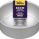 Wilton Aluminum Round Cake Pan, Extra-Deep Bakeware for Layered Cakes, Durable, Even Heating, Rust-Resistant, Professional Quality, 8 x 3 In