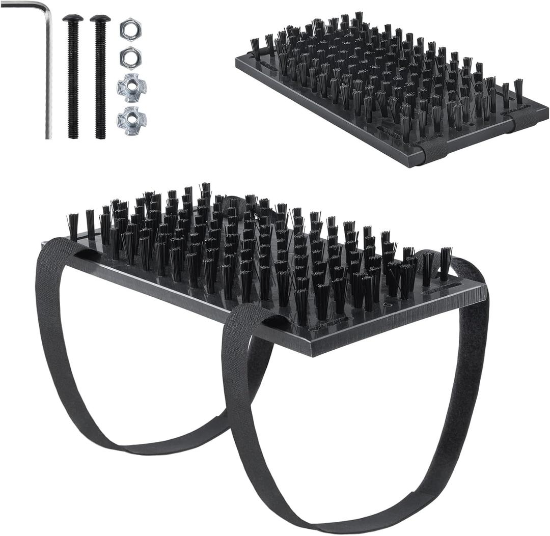 Truck Step Mounted Brush, Heavy Duty Boot Brush Cleaner, Universal Boot Scrubber Dirt-Removal Accessories for RVs, SUVs, Camper Vans, Trucks & Semis