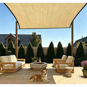 DZS Pet Sun Shade Sail 10' x 13' Rectangle UV Block Patio Shade Canopy for Outdoor Shade Canopy for Patio,Dog Kennel, Chicken Coop and Livestock Shelter Backyard, Deck & Garden (10'x13')
