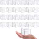 24 Pack 2''x2''x2'' Acrylic Box with Lids for Storage Display, Acrylic Cube Containers for Halloween Storage, Christmas Ornaments, for Candy Pill, Tiny Jewelry, Cosmetics, Party Favor