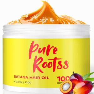 Batana Oil for Hair Growth & Deep Conditioning, Superior Smooth - 100% Honduras Central America, Anti Hair Loss, Promote Thickness, Enhance Shine & Soft, Cold Pressed, All Natural & Silicone Free