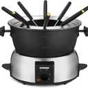 Electric Fondue Pot Set,2-Quart 1000-Watt Non-Stick Fondue Maker with Temperature Control,8 Forks,Perfect for Chocolate, Cheese, Caramel