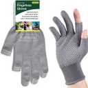 4 Pair High Dexterity Nylon 13 Gauge Knit Glove with PVC Dots-Lightweight Open Finger Glove Design Breathable Fingerless Gloves for Fishing/Cycling/