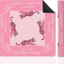 Hot Pink Tiger Mahjong Mat for Table, Funky Preppy Pink Aesthetic Tiger 31.5" x 31.5" Non-Slip & Noise Reduction Mahjong Mat for Poker Dominoes Cards & Board Games