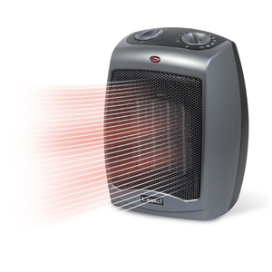 Lasko Portable Indoor Electric Ceramic Space Heater with TipOver Safety Switch, Overheat Protection and Thermostat, 2 Speeds, Safe for Home, 9.2 Inches, Dark Gray, 1500W, 754201