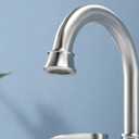 Brushed Nickel Bathroom Faucet, 2-Handle Lead-Free 360 Swivel High-Arc Spout 4 Inch Centerset Bath Lavatory Vanity Sink Faucets Set for Sinks with Drain & Water Hoses, VABM80008L