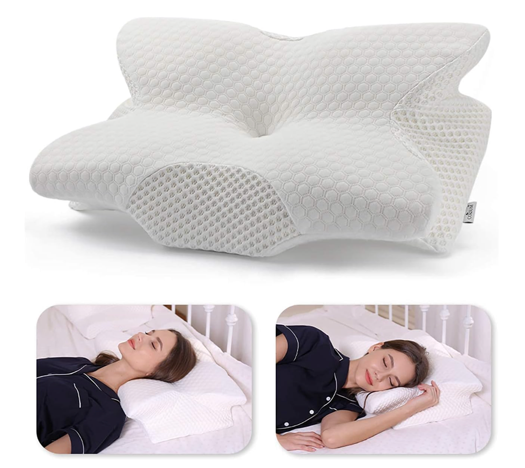 Back Sleeper Cervical Pillow - Memory Foam Pillow for Neck and Shoulder Pain Relief - Orthopedic Contour Ergonomic Pillow for Neck Support