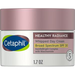 Cetaphil Face Day Cream, Healthy Radiance Whipped Day Cream w/SPF 30, Visibly Reduces Look of Dark Spots, Brightening Lotion, Designed for Sensitive Skin, Hypoallergenic, Fragrance Free, 1.7oz, BBD 6/25
