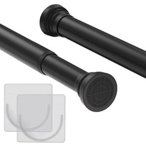Goowin Shower Curtain Rod, 31.5-65 inch No Drill Tension Curtain Rod, Anti-Slip No Rust Tension Shower Curtain Rod for Bathroom, Window, Room Divider, Closet, Chrome