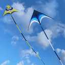 Delta Kite for Kids & Adults - Easy to Fly Large Single Line Beach Kite with 300ft String Handle Included, Perfect for Beginners, Teens