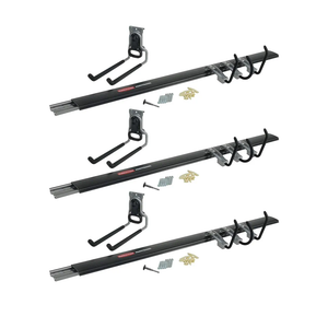 Rubbermaid FastTrack Garage Organization 5 Piece All in One Rail and Hook Kit Storage System (3 Pack)