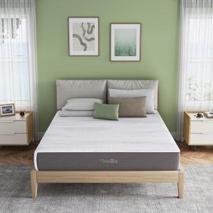 Novilla 12 Inch Full Size Mattress in a Box, Gel-Infused Cooling Memory Foam with Charcoal-Infused Support Layer Medium-Firm Feel for Back Pain Relief & Motion Isolation (Grey)