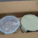 8 Pcs Round Glass Containers with Lids Airtight 4 Cup Glass Storage Containers Set Meal Prep Containers for Soup Leftover Microwave, Dishwasher, and Freezer Safe(4 Sets (White)