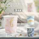 BYSNOW 300 Pack 3 oz Paper Cups, Disposable Bathroom Cups, Small Mouthwash Cups, Mini Paper Cups for Bathroom(Mixed Colors), 300pack-Cyan&Blue&Pink