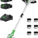 SOYUS Weed Wacker Battery Powered 12 Inch Electric Weed Wacker 20v Cordless String Trimmer, 2 Pcs 2.0Ah Battery Weed Trimmer Edger, Lightweight Grass Trimmer with 8 Pcs Replacement Spools