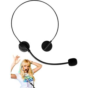 Rockstar Headset with Mic - Fake Singer Costume Prop for Holiday Concert, Ugly Sweater Party & Funny Xmas Gift for Christmas and Cosplay Party