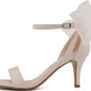 Delicious Everly ~ Women Ankle Strap Low Heel Bridal Dress Sandals (8.5)