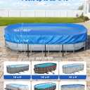 20 x 12 Oval Pool Cover for Above Ground Pools, Built-in Elastic & 8 Integrated Cords, Easy 20s Setup, Above Ground Swimming Pool Cover Fits 20 x12 & 18x9 Pools