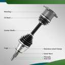 Front CV Axle Shaft Assembly Compatible with Avalanche 2500 2003-2006 Silverado 1500 2001-2007 Silverado 2500 1999-2010 Replace 66-1325 NCV3898